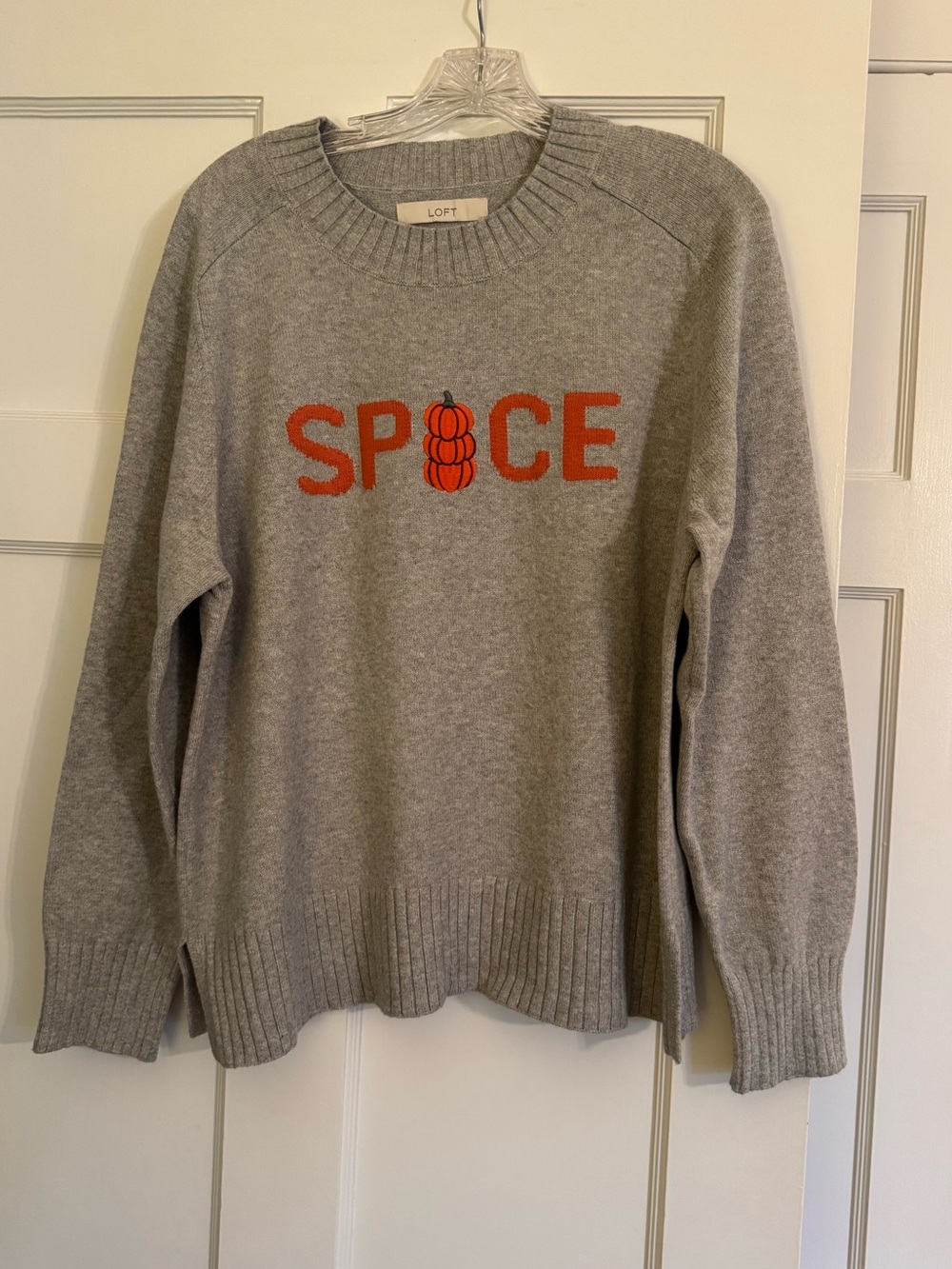 LOFT - Gray Pumpkin Spice Sweater 🎃